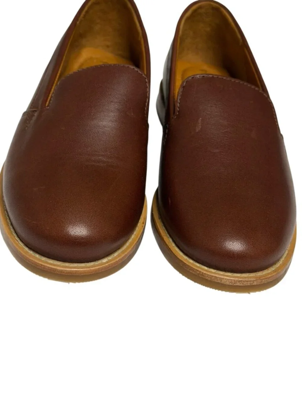 Patina Portland Leather Womens Loafer Shoes Slip On Cognac Brown 5.5 - Picture 6 of 10